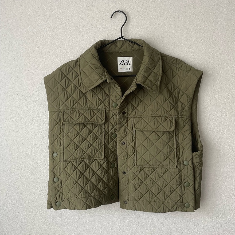 Green Cropped Vest